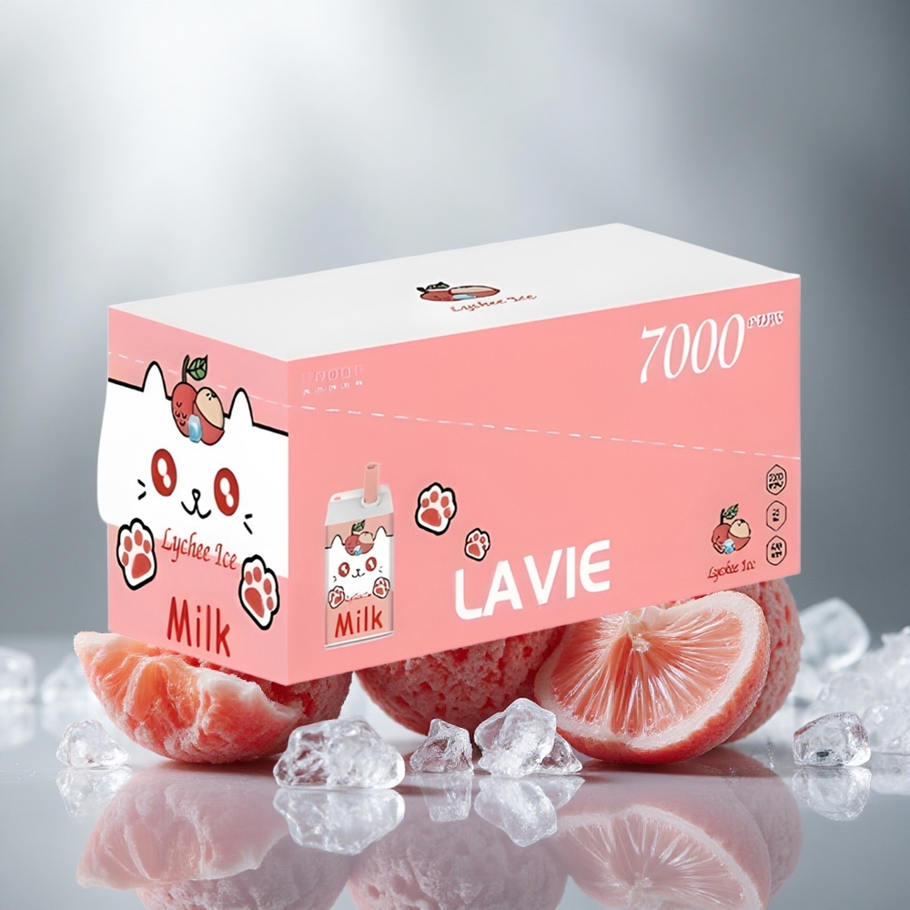 LAVIE Milk 7000 Puffs Enkratna E-cigareta Liči Led 16ML/600mAh Type C