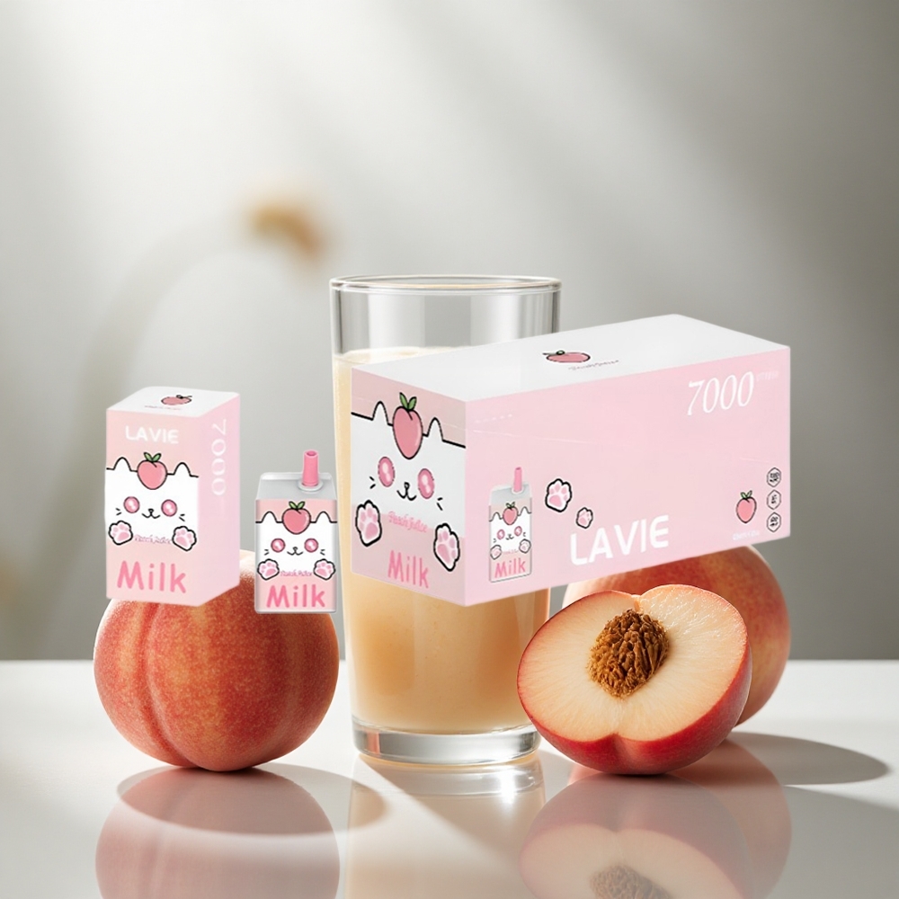 LAVIE Milk 7000 Puffs Enkratna Vape Breskov Sok in 16ML E-tekočina, 600mAh Baterija