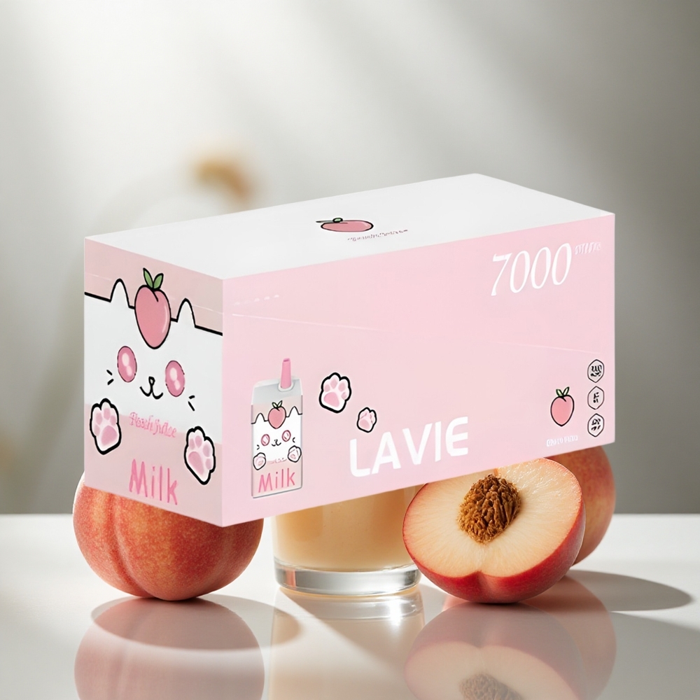 LAVIE Milk 7000 Puffs Enkratna Vape Breskov Sok in 16ML E-tekočina, 600mAh Baterija