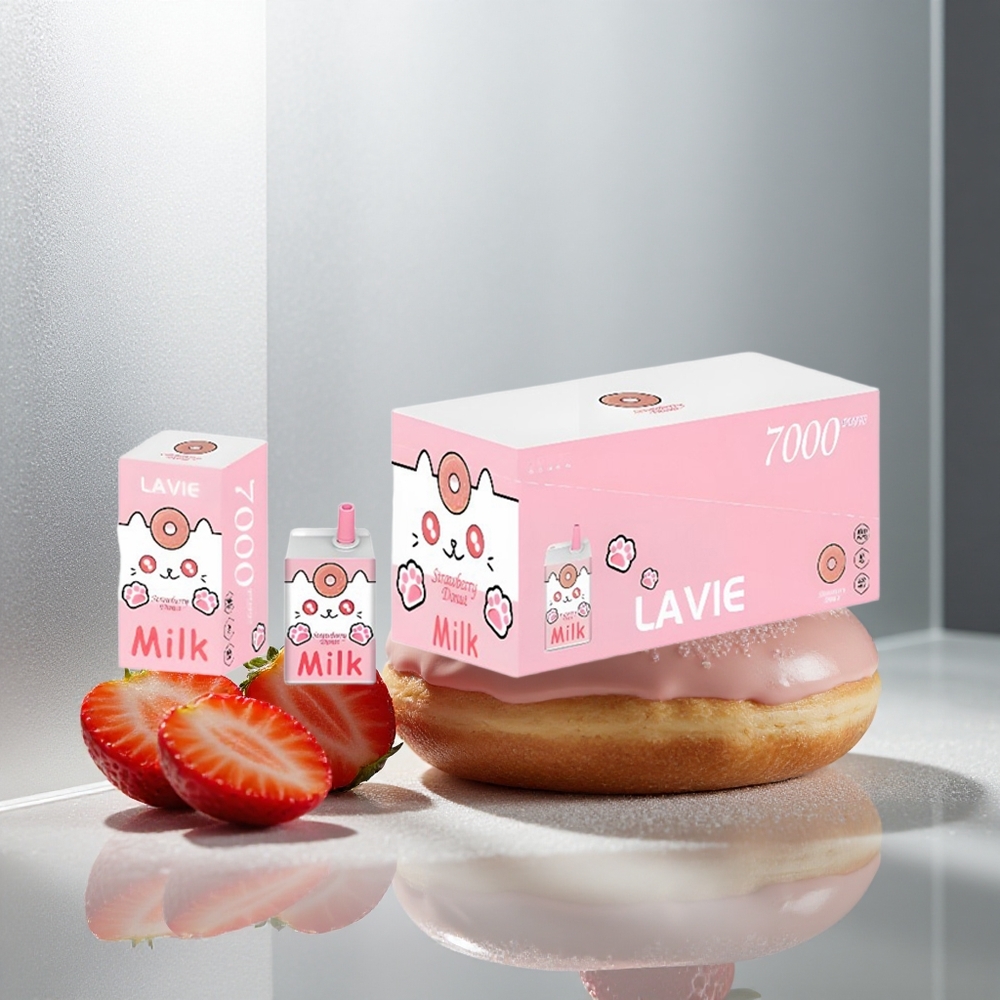 LAVIE Milk 7000 Pufi Enkratna E-cigareta Jagodni Krof z 16ML E-tekočine in 600mAh Baterijo