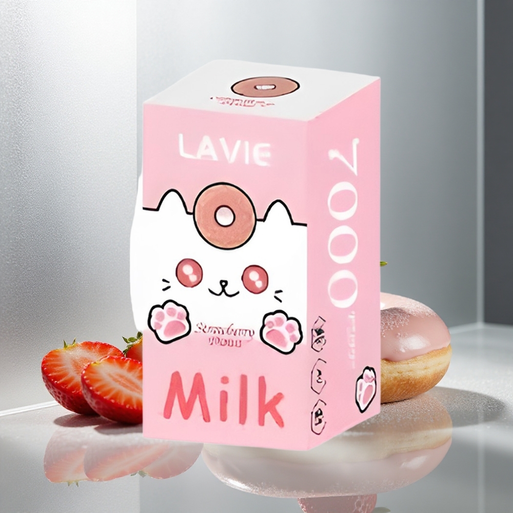 LAVIE Milk 7000 Pufi Enkratna E-cigareta Jagodni Krof z 16ML E-tekočine in 600mAh Baterijo