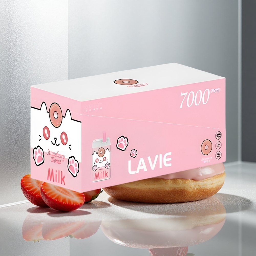 LAVIE Milk 7000 Pufi Enkratna E-cigareta Jagodni Krof z 16ML E-tekočine in 600mAh Baterijo