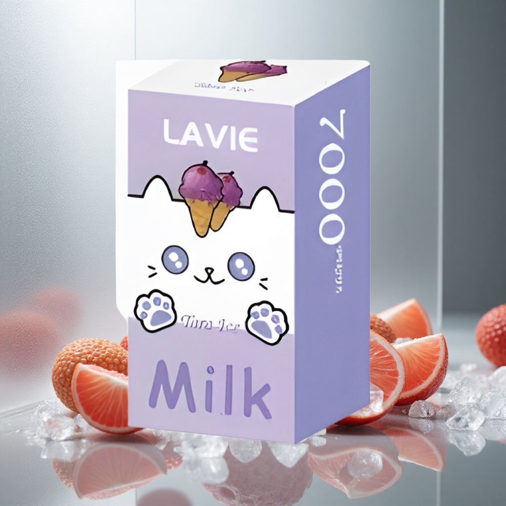 LAVIE Milk 7000 Pufi Enkratna E-cigareta Taro Led 16ML Kapaciteta E-tekočine