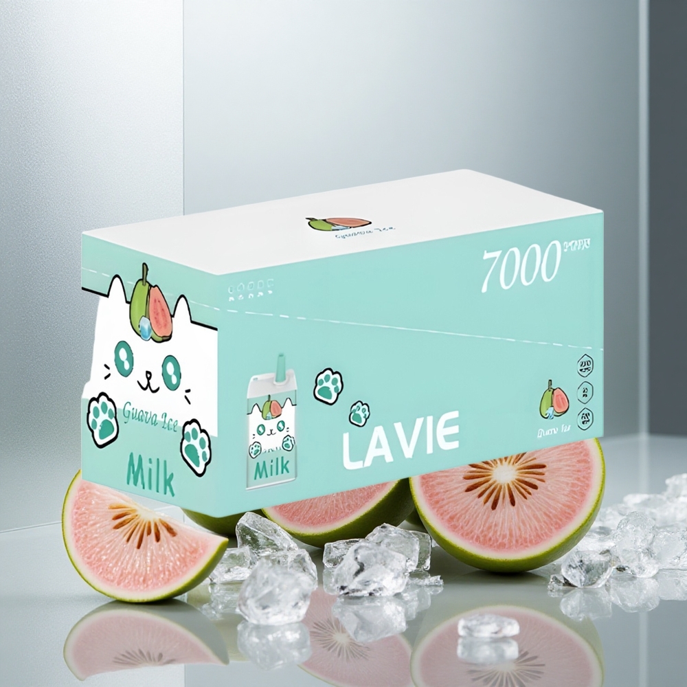 LAVIE Milk 7000 Pufov Enkratna E-cigareta Guava Ice, 16ML E-tekočina, 600mAh Baterija