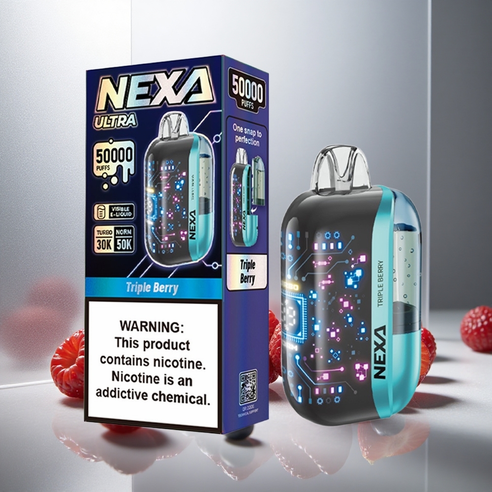 NEXA Ultra 50000 Puffov Enkratna Vape Trojne Jagode 20ml 5% Nikotina