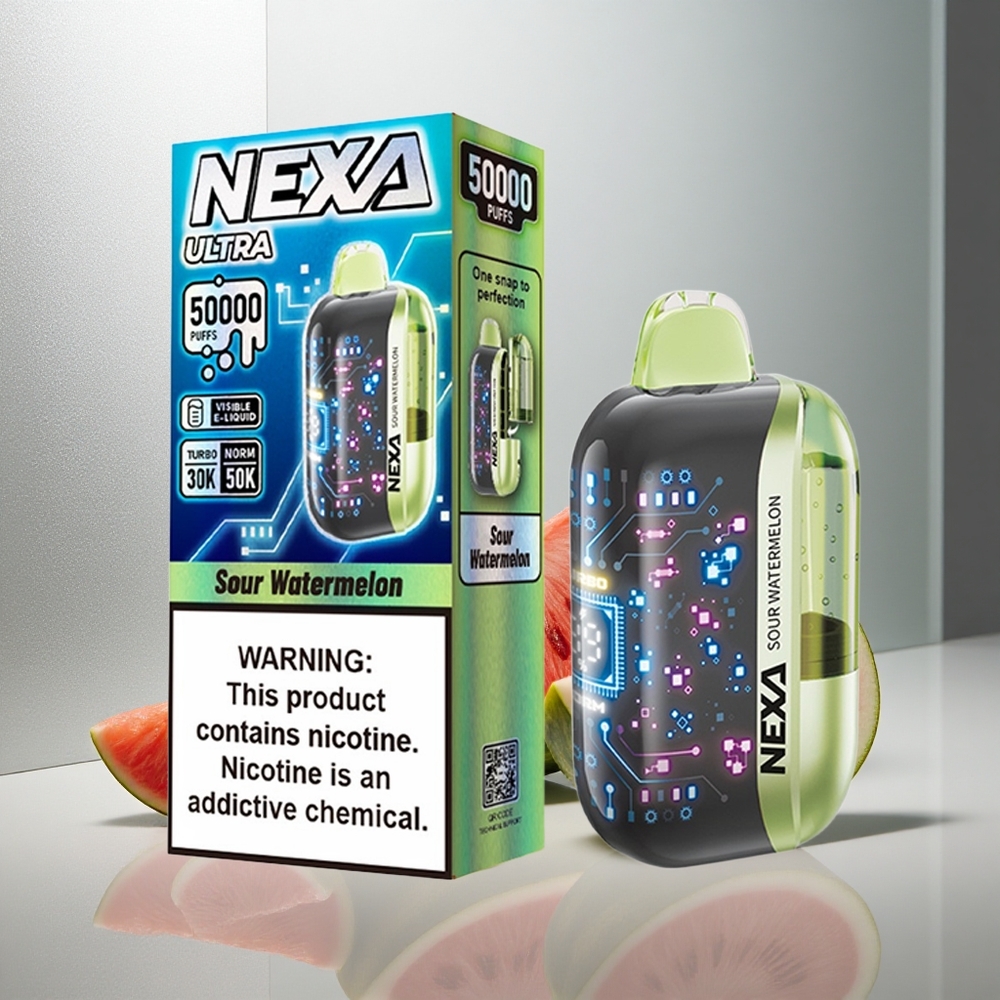 NEXA Ultra 50000 Puffs Enkratna E-cigareta Kisla Lubenica, 20ml Polnjenje, 5% Nikotina