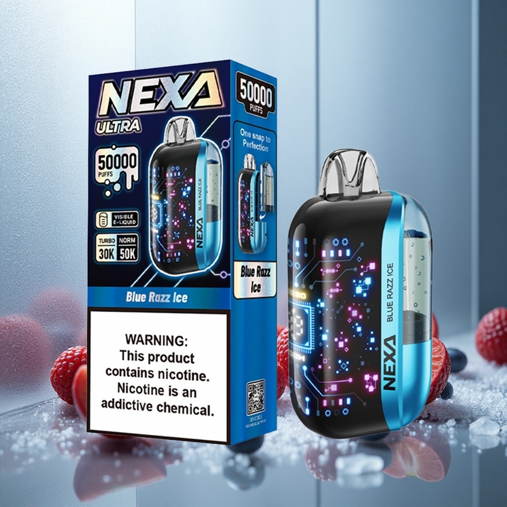 NEXA Ultra 50000 Puffs Enkratna Vape Modra Jagoda Led z 20ml Polnjenja in 5% Nikotina