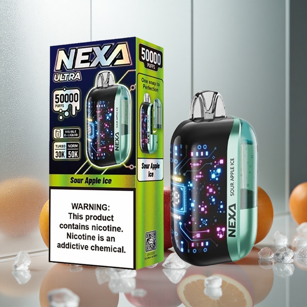 NEXA Ultra 50K Enkratna E-cigareta 20ml 5% Nikotina Kislo Jabolko Led
