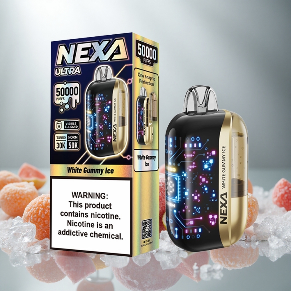 NEXA Ultra 50K Enkratna E-cigareta Beli Gumi Sladoled 20ml 5% Nikotina