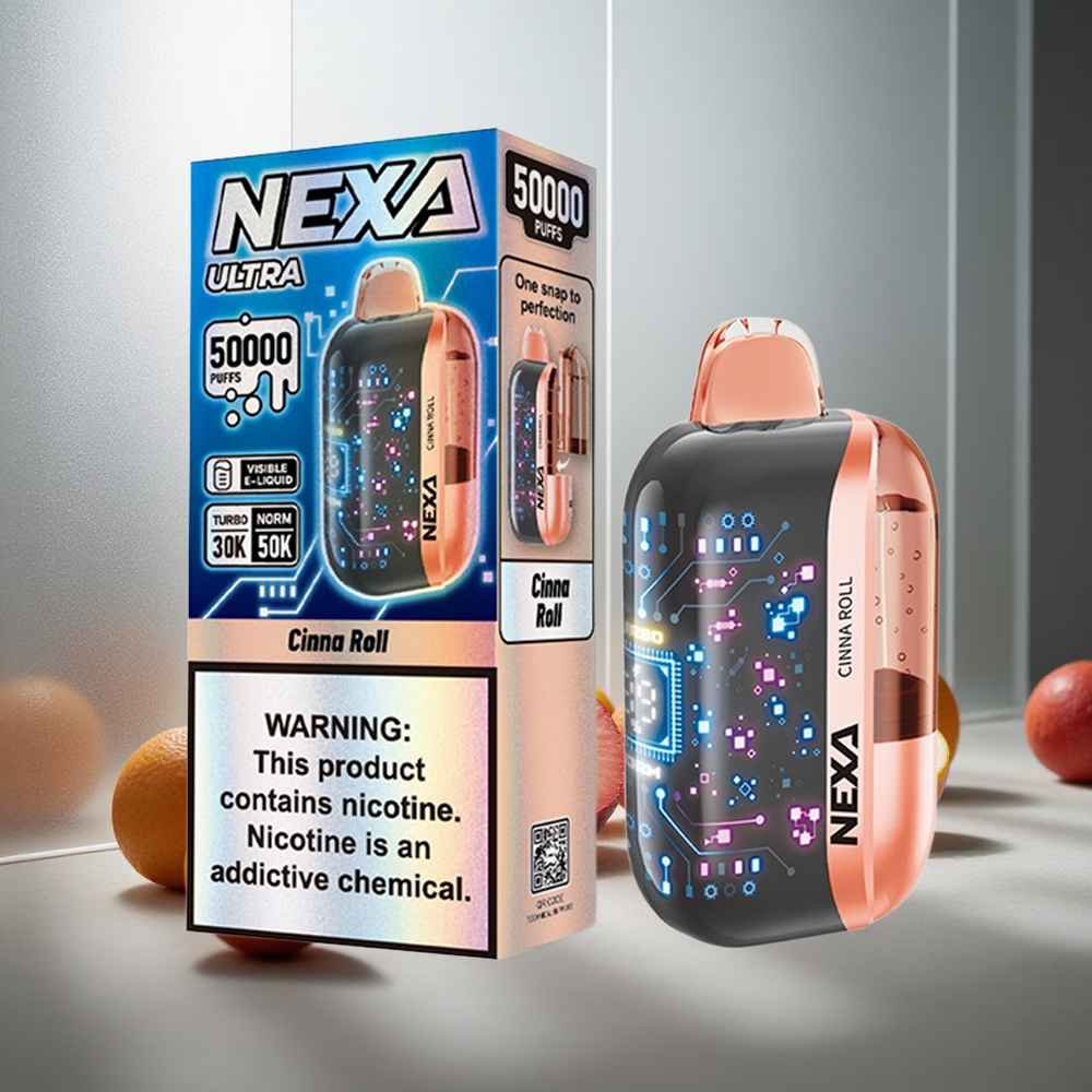 NEXA Ultra 50K Enkratna e-cigareta Cinna Roll 20ml prednapolnjena 5% nikotina