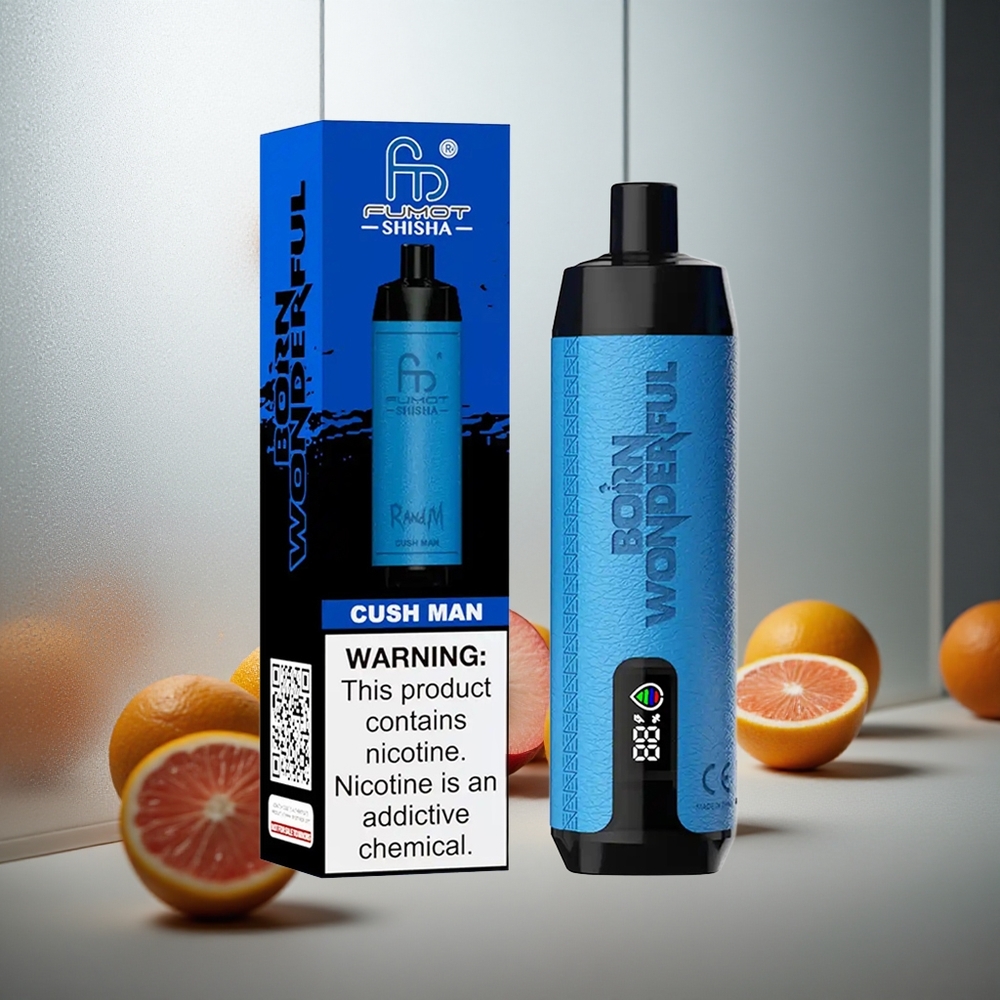 RandM Fumot Shisha 10000 Puffov Enkratna E-cigareta Cush Man z LED Indikatorjem in 18ml E-tekočine