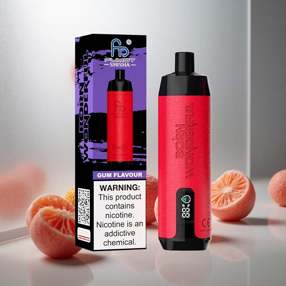 RandM Fumot Shisha 10000 Pufi Enkratna E-cigareta Gumi Aroma z LED Indikatorjem in 0,5% Nikotina