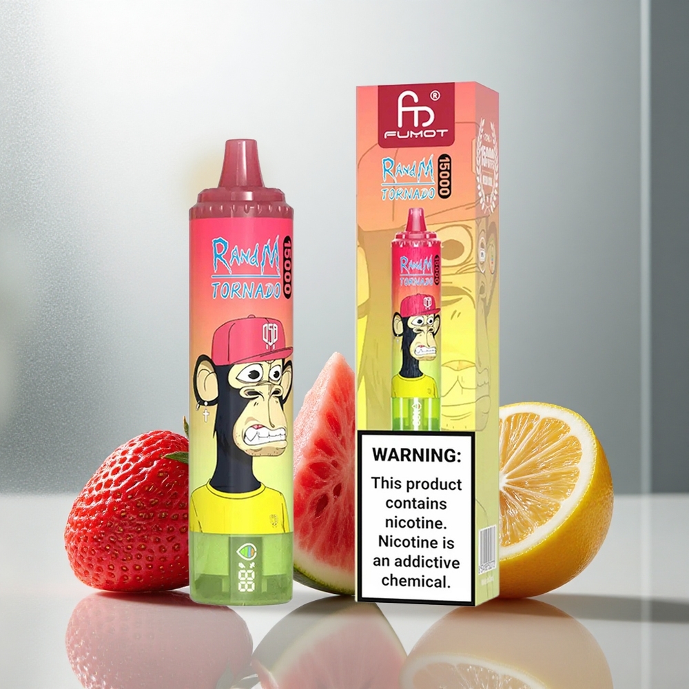 RandM Fumot Tornado 15000 Potegov Enkratna E-cigareta Jagoda-Lubenica-Limonada z 25ml tekočine in 850mAh baterijo