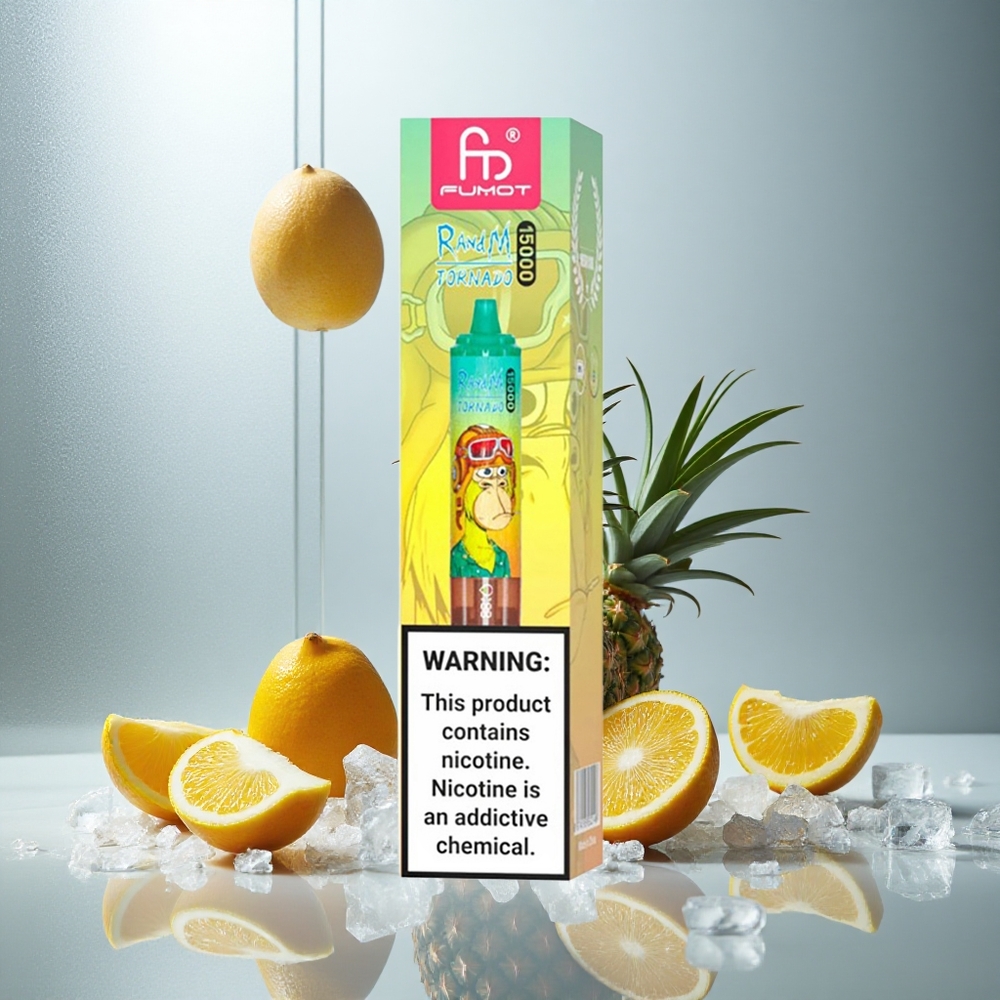 RandM Fumot Tornado 15000 Puffs Enkratna E-cigareta Ananas Led z 25ml tekočine in 850mAh baterijo
