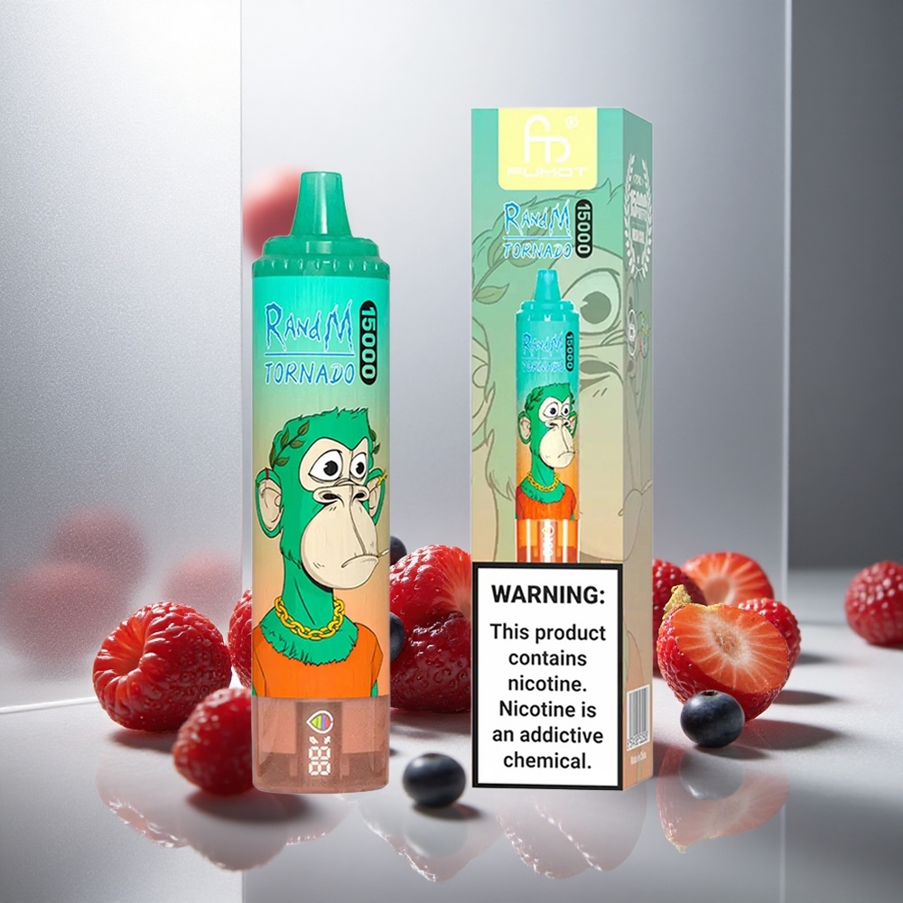 RandM Fumot Tornado 15000 Puffs Enkratna E-cigareta Trojne Jagode, 25ml, 850mAh