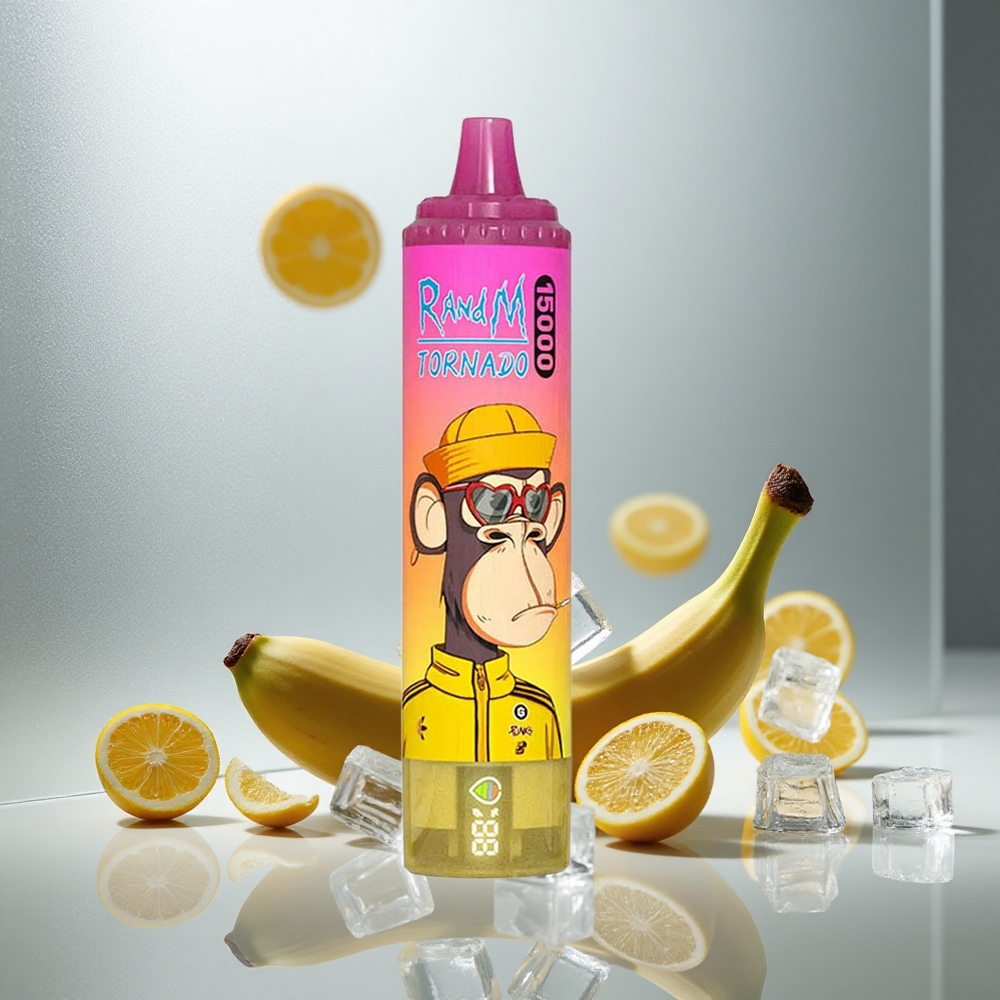 RandM Fumot Tornado 15000 Pufov Enkratna E-cigareta Banana Ice z 25ml tekočine in 850mAh baterijo