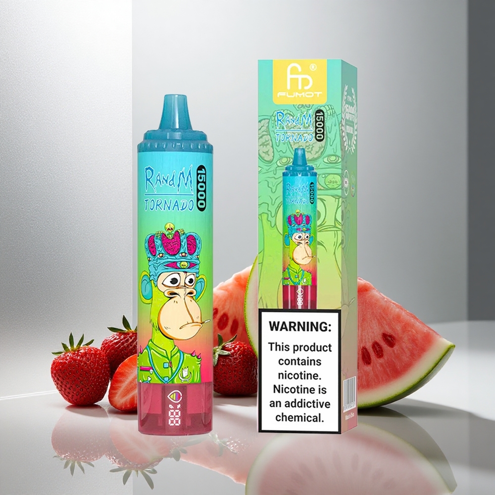 RandM Fumot Tornado 15000 Pufov Enkratna E-cigareta Jagoda Lubenica, 25ml tekočine, 850mAh baterija