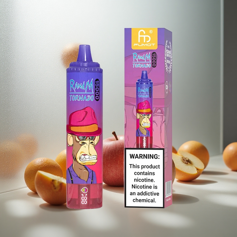 RandM Fumot Tornado 15000 Pufov Enkratna E-cigareta Kislo Jabolko 25ml 850mAh