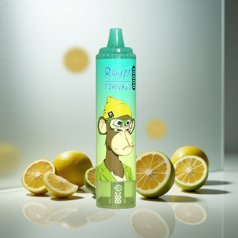 RandM Fumot Tornado 15000 Pufov Enkratna E-cigareta Limeta in Limonina z 25ml Tekutine in 850mAh Baterijo