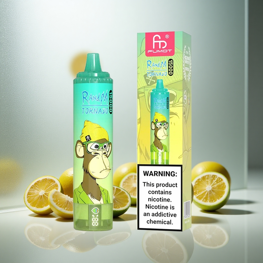 RandM Fumot Tornado 15000 Pufov Enkratna E-cigareta Limeta in Limonina z 25ml Tekutine in 850mAh Baterijo