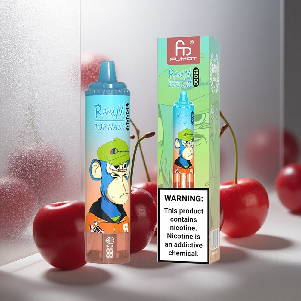 RandM Fumot Tornado 15000 Pufov Enkratna E-cigareta Češnjeva Kola z 25ml tekočine in 850mAh baterijo