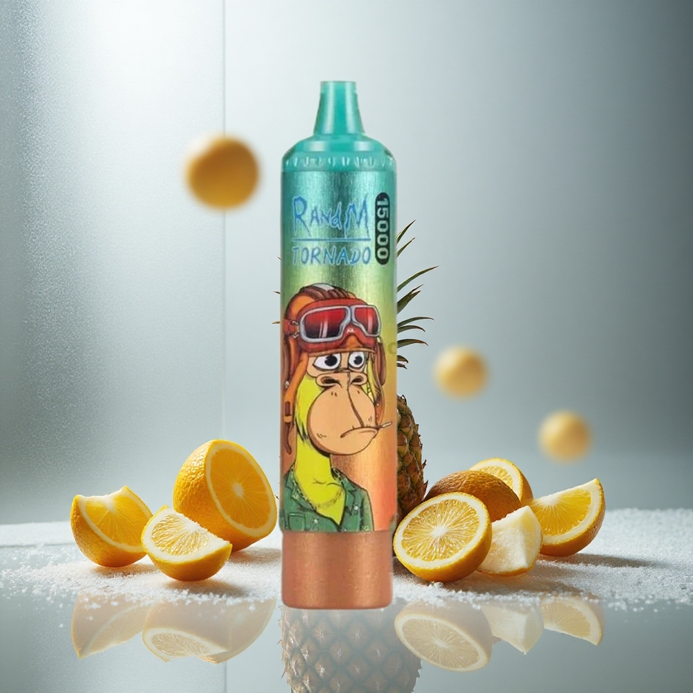 RandM Fumot Tornado 15000 Pufov Enkratna E-cigareta z LCD zaslonom in 25ml tekočine Ledeni Ananas