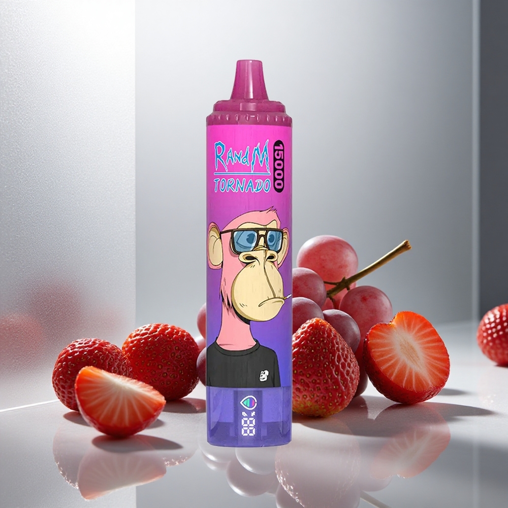 RandM Fumot Tornado 15000 Pufov Enkratna Vape Jagoda Grozdje 25ml 850mAh