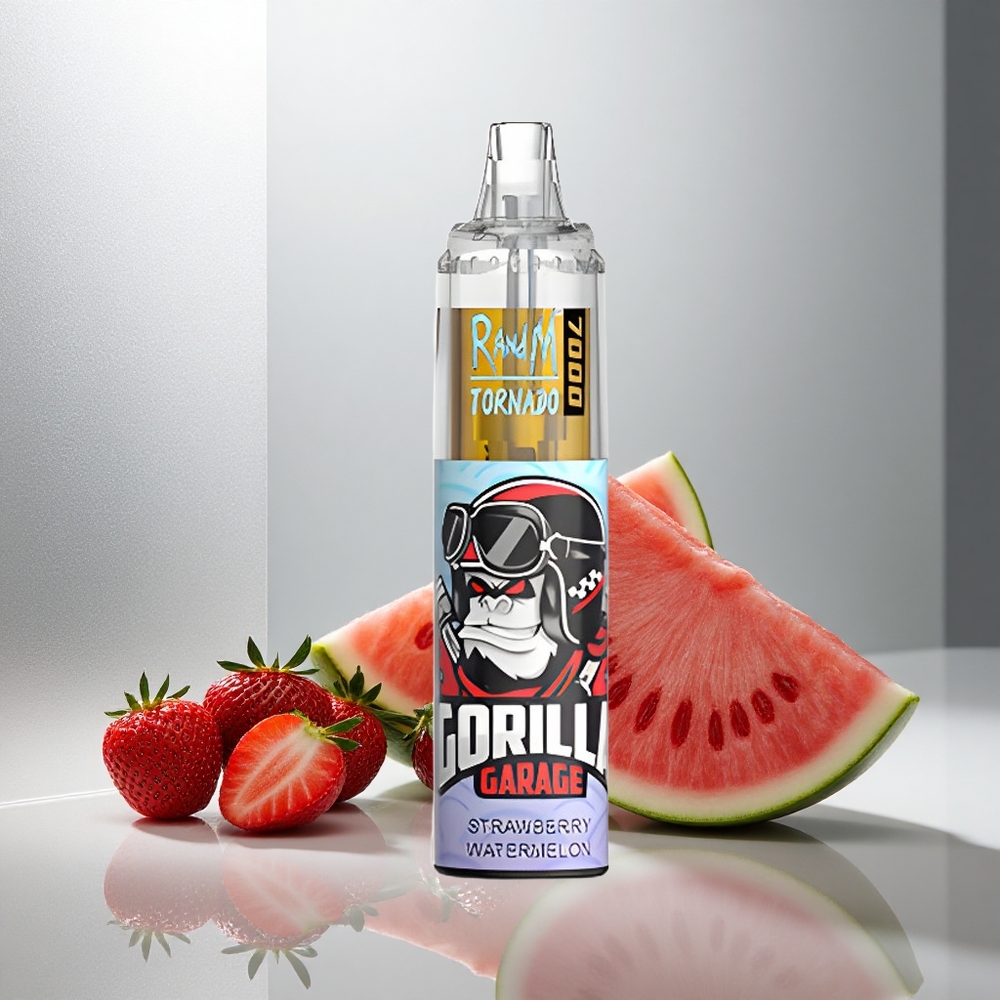 RandM Fumot Tornado 7000 Pufi Enkratna Vapa Jagoda-Lubenica z 14 ML E-tekočine in Mesh Coil