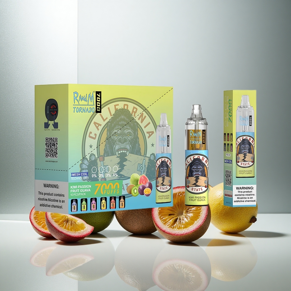 RandM Fumot Tornado 7000 Pufi Enkratna Vapa Koščičasto Sadje Pasijonka Guava 14ML 850MAH