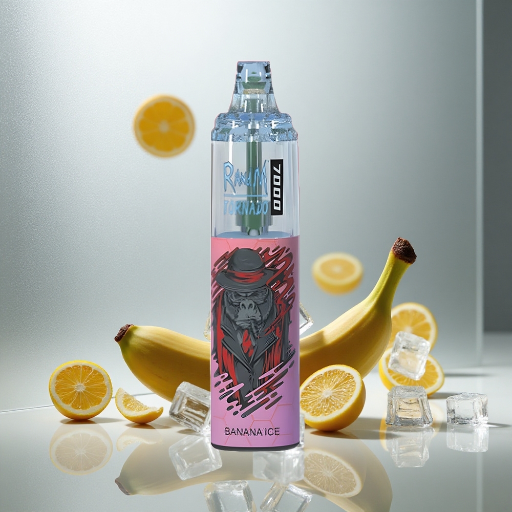RandM Fumot Tornado 7000 Pufov Enkratna E-cigareta Banana Led z 14 ML E-tekočine in Nastavljivim Zrakom