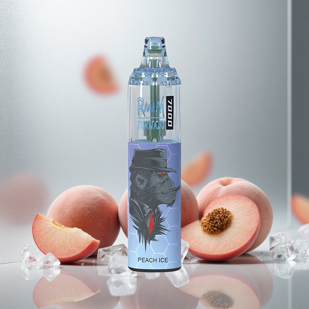 RandM Fumot Tornado 7000 Pufov Enkratna Vape Breskev Led z 14 ML E-tekočine in Nastavljiv Zrak