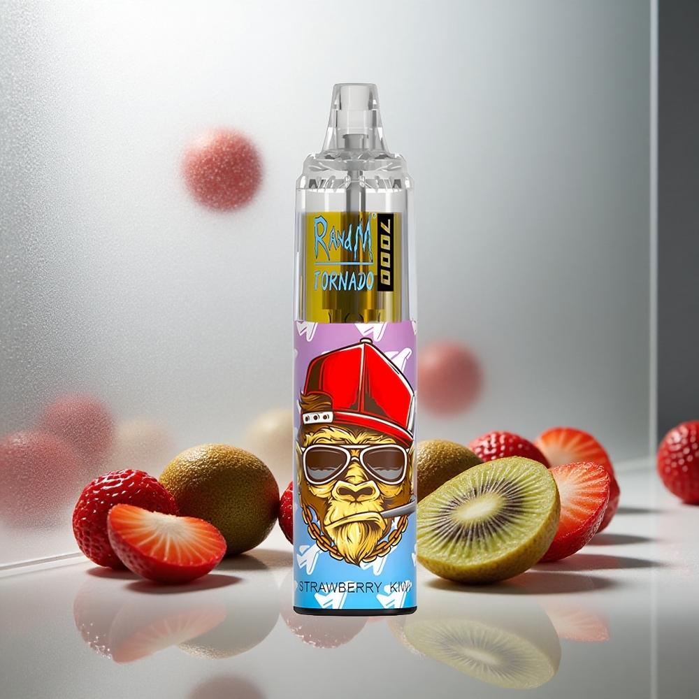 RandM Fumot Tornado 7000 Pufov Enkratna Vape Jagoda-Kivi z 14 ML E-tekočine in Mesh Coil