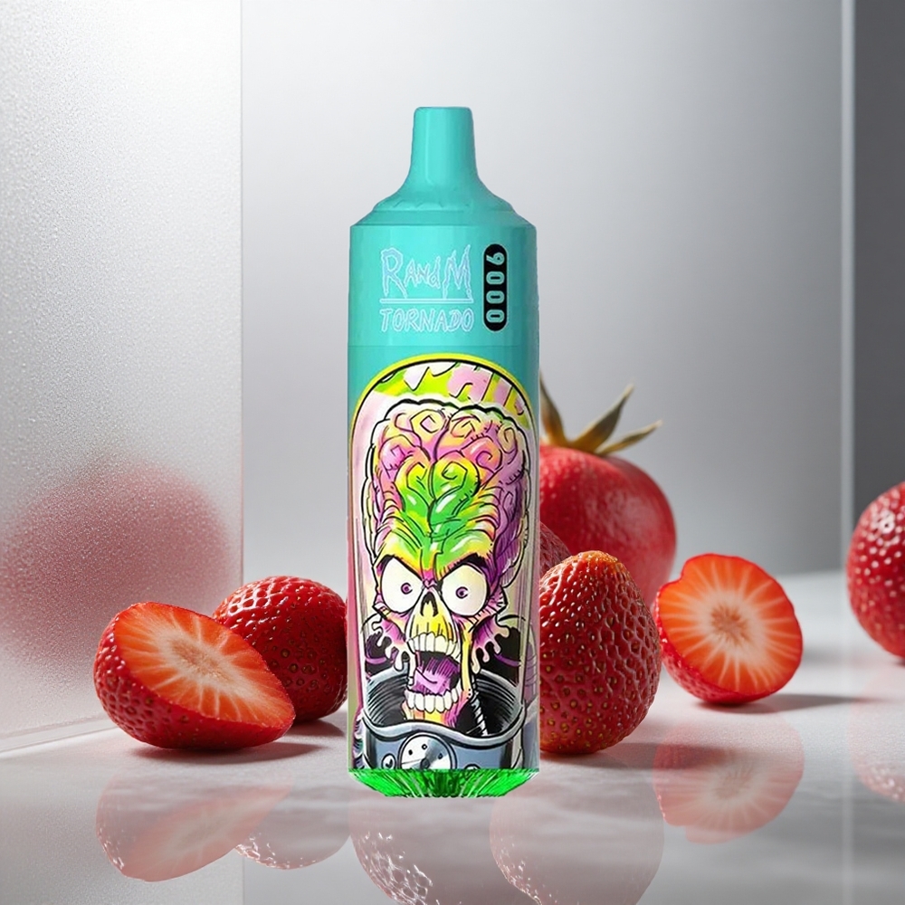RandM Fumot Tornado 9000 Puffs E-cigareta Enkratna Jagoda Granatno Apple z 18 mL E-tekočine in 850 mAh Baterijo