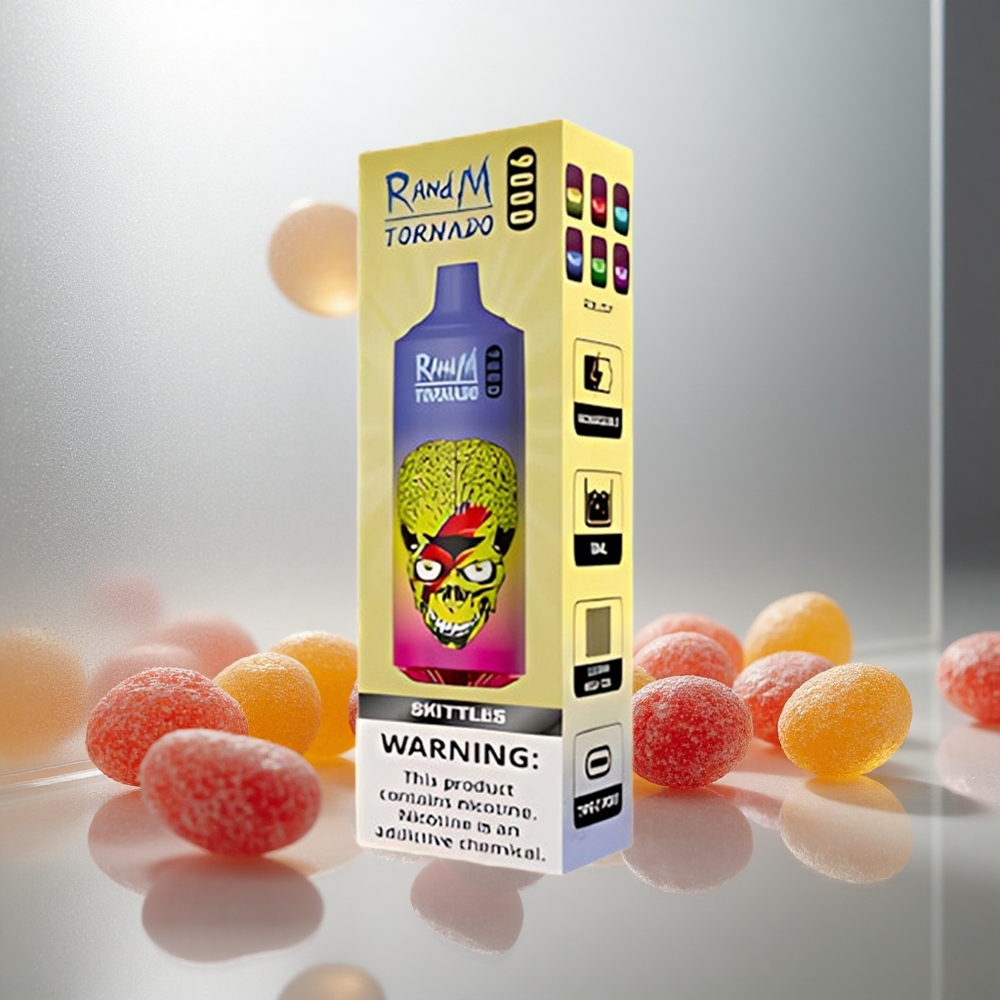RandM Fumot Tornado 9000 Pufov Enkratna Vape Skittles z 18 mL E-tekočine in 850 mAh Baterijo
