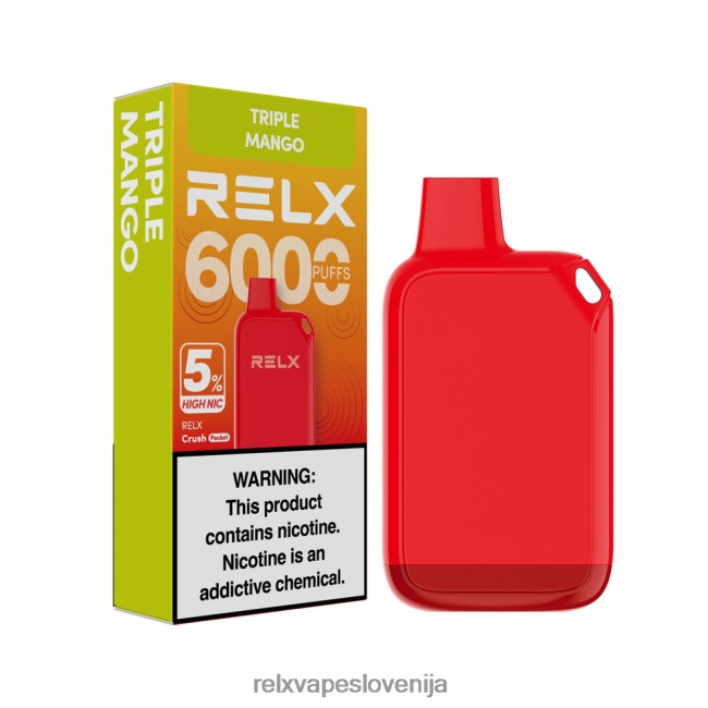 RELX Slovenija - RELX Crush Pocket 6000 5 % visoko nic trojni mango 202FZ626