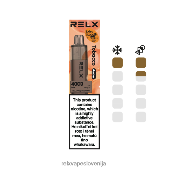 RELX Vape Disposable - RELX MagicGo 4000 vape za enkratno uporabo tobak (jantar) 202FZ65