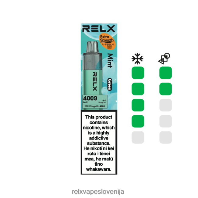 RELX Vape Review - RELX MagicGo 4000 vape za enkratno uporabo meta (zelena) 202FZ64