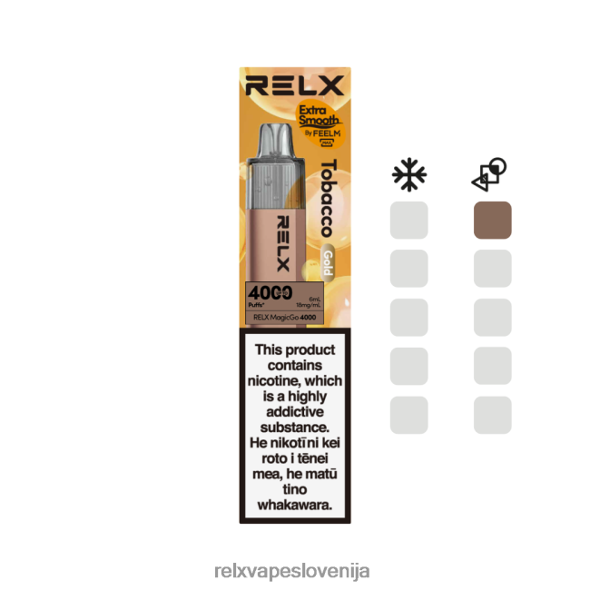 RELX Vape Slovenija - RELX MagicGo 4000 vape za enkratno uporabo tobak (zlato) 202FZ62